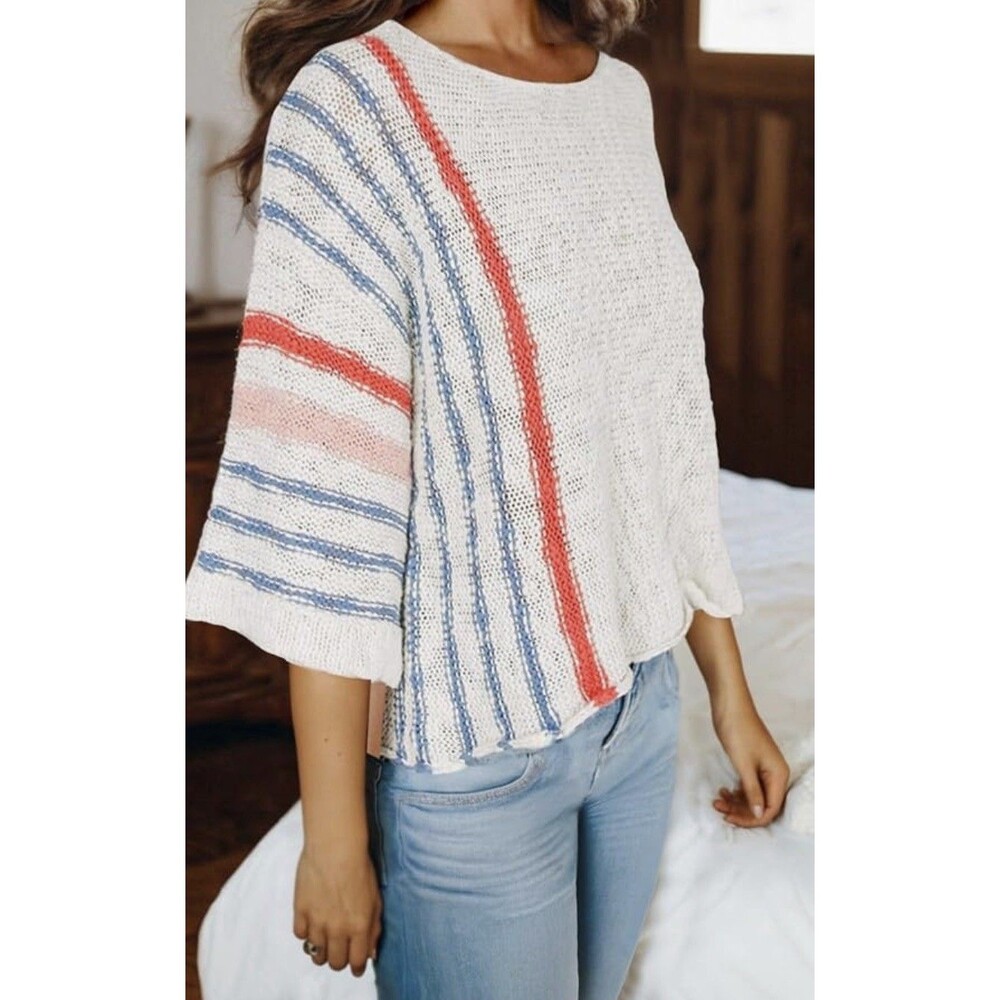 Dokotoo Women's Size 2 XL Striped Textured Knit Oversized Sweater new with tags